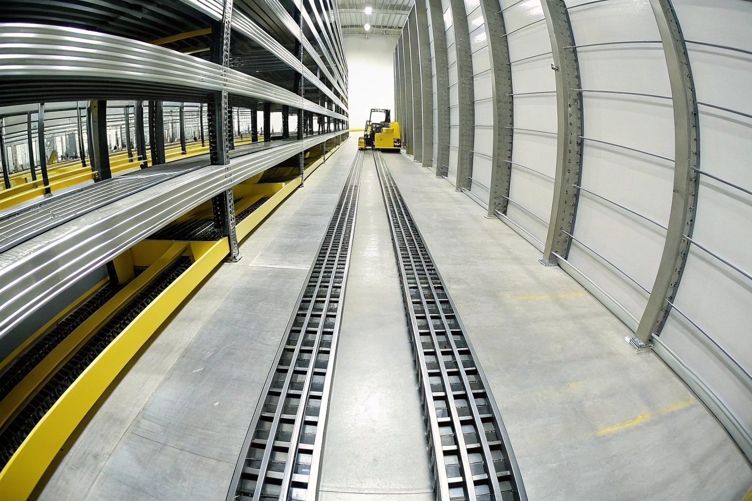 Stocked warehouse shelves with undercarriage parts