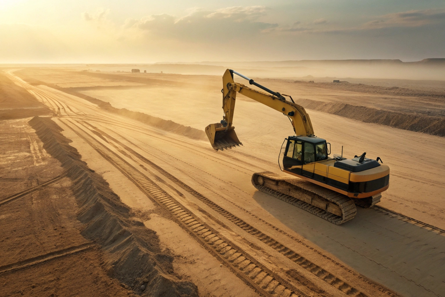 Excavator track group assembly installation