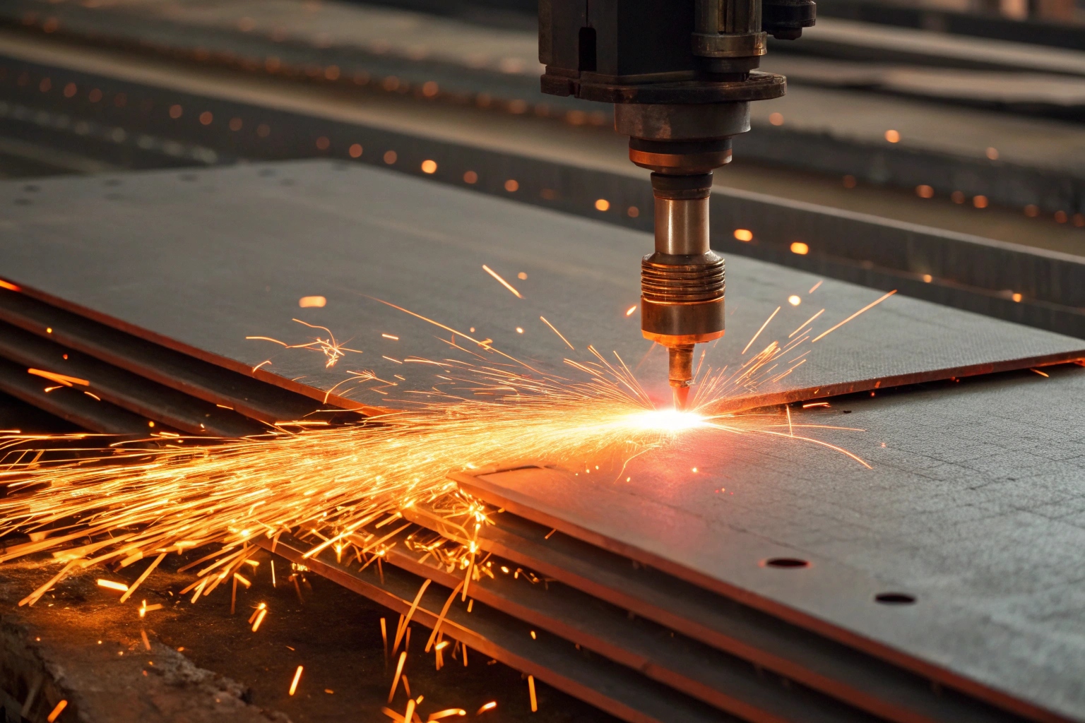 Raw material steel plate cutting for track shoes