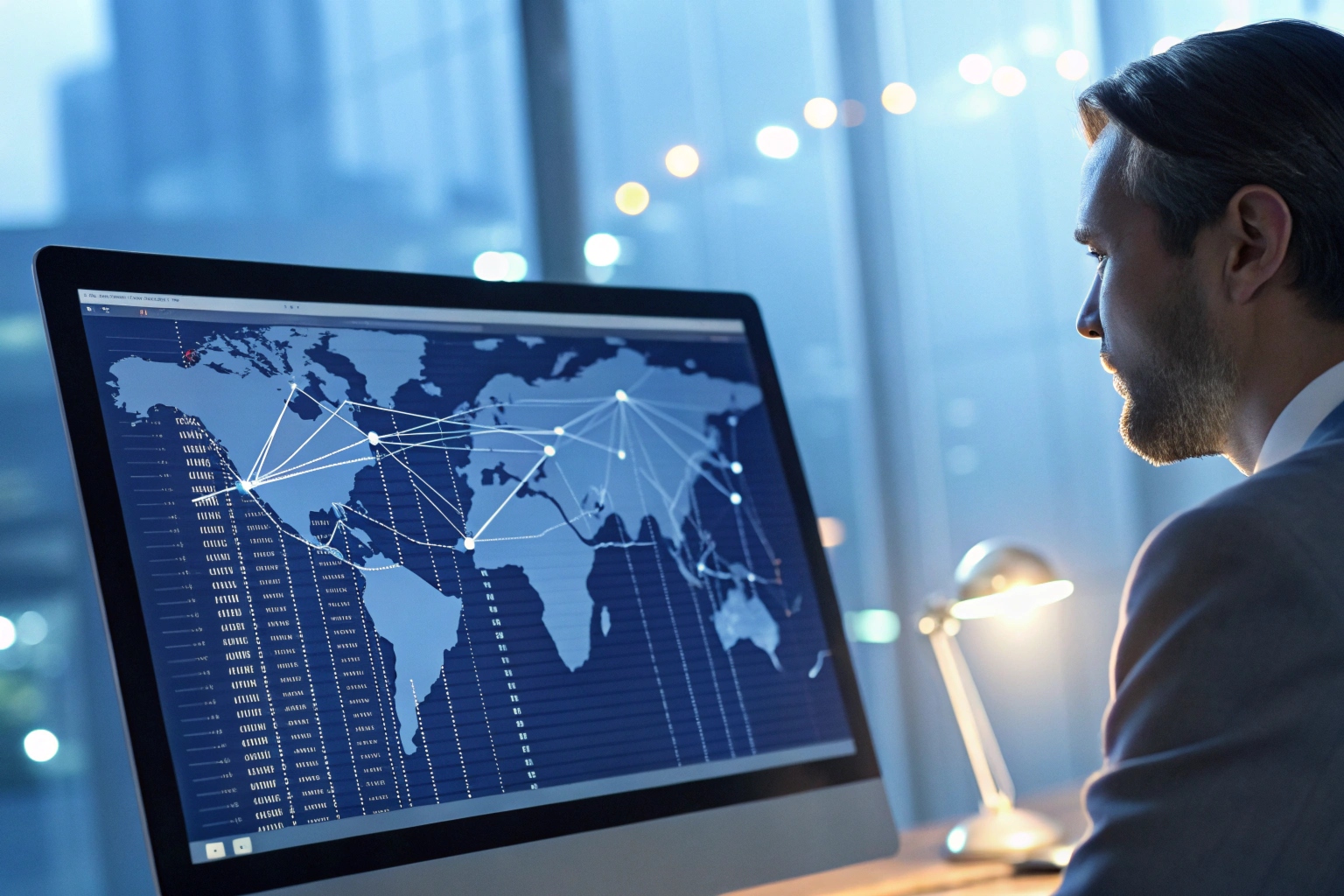 Computer screen showing customs data search results