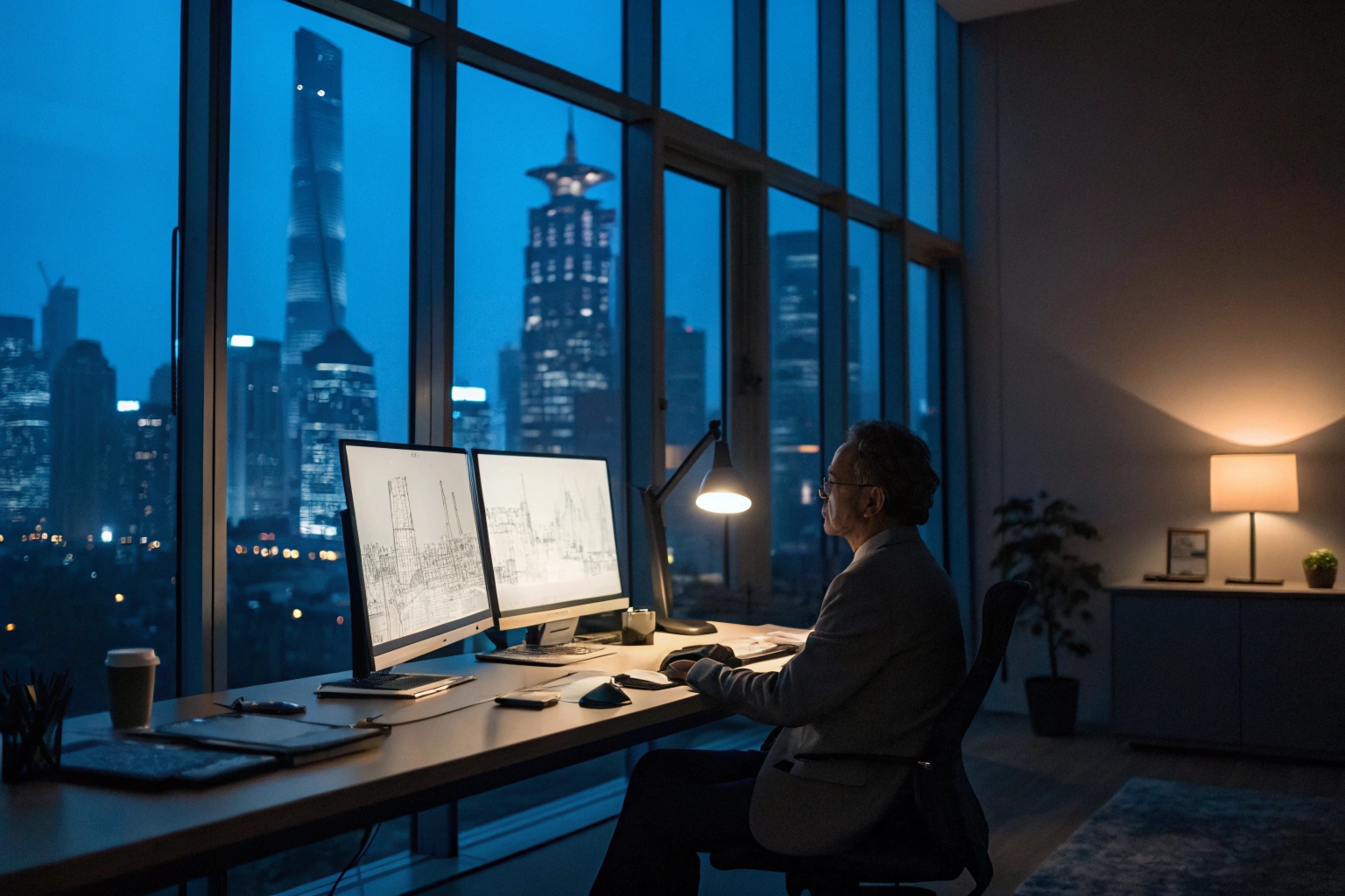 Clock showing different time zones and support team working