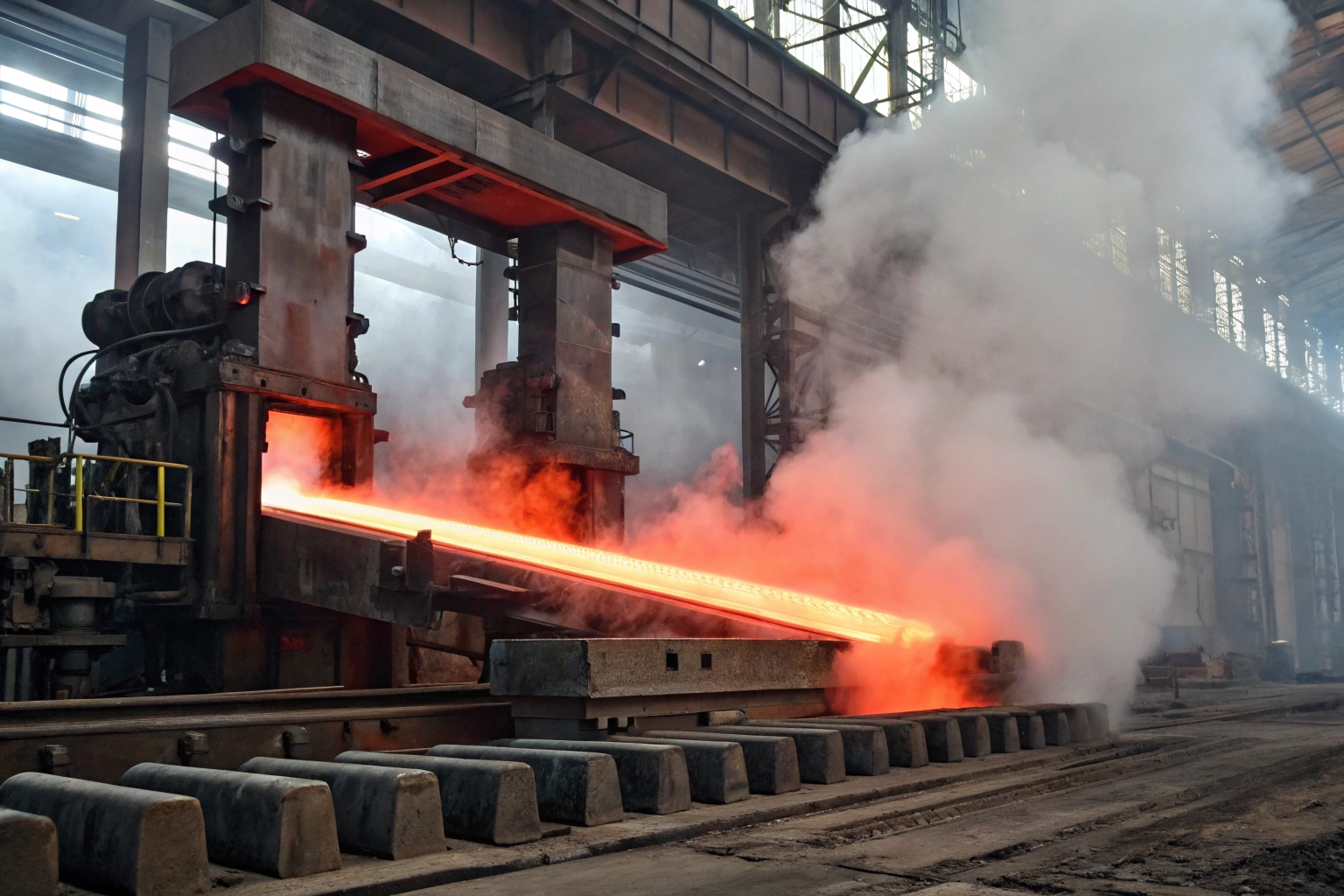 Track shoe forging press and machining process