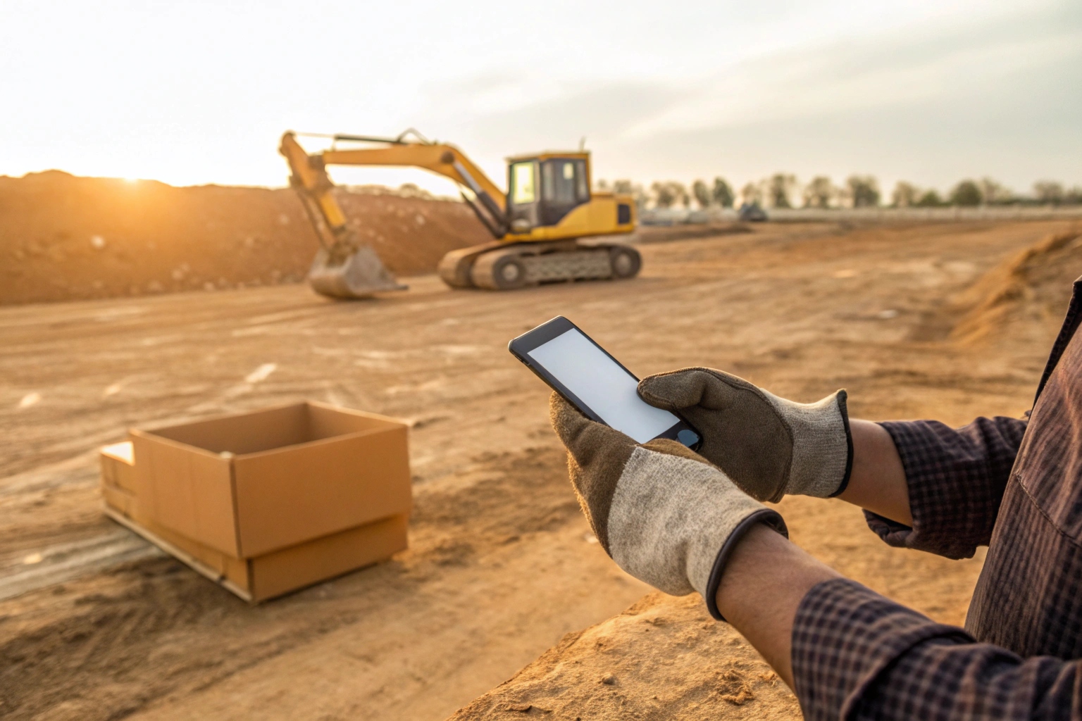 QR code on heavy machinery packaging