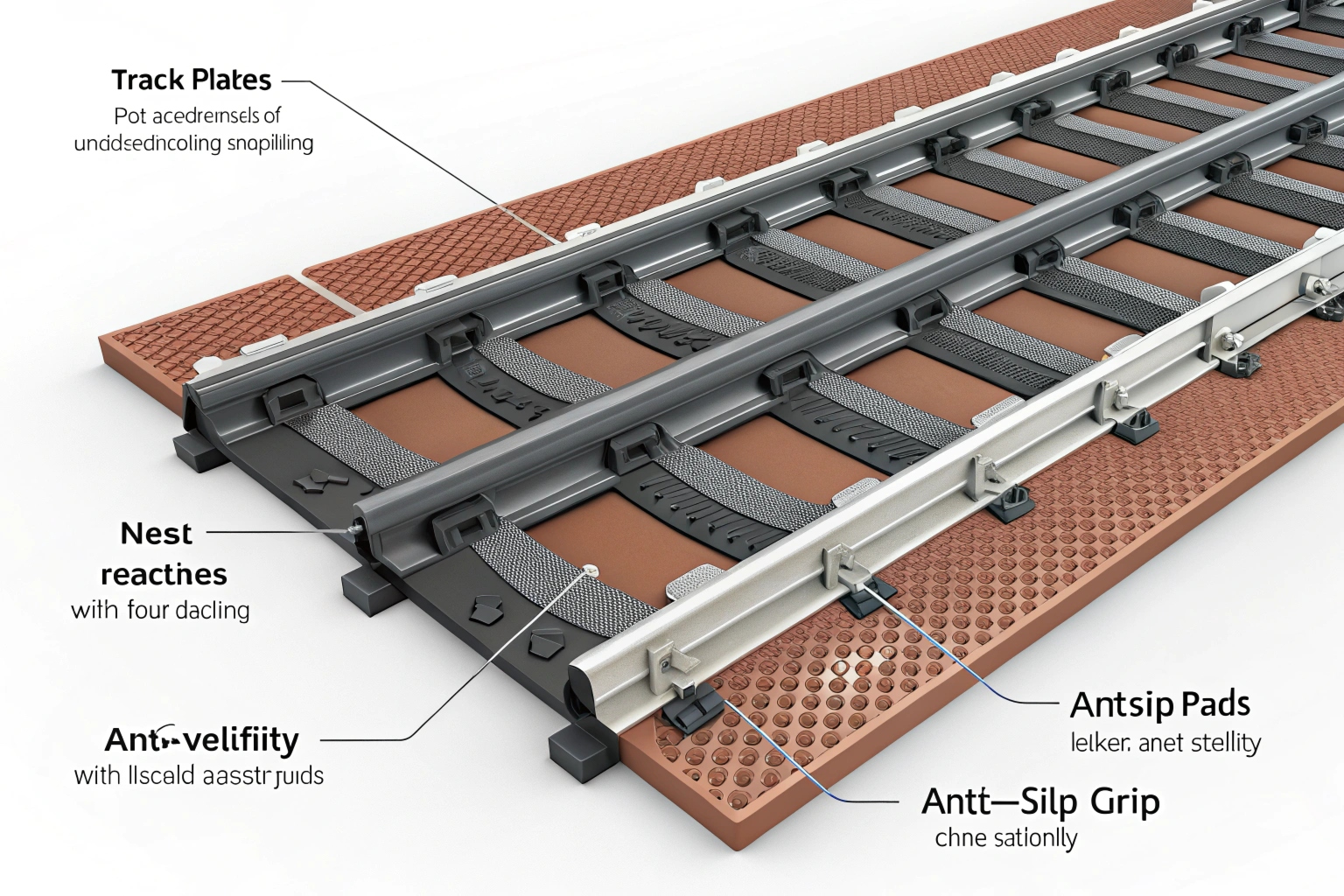 Anti-slip mats and nested track shoes