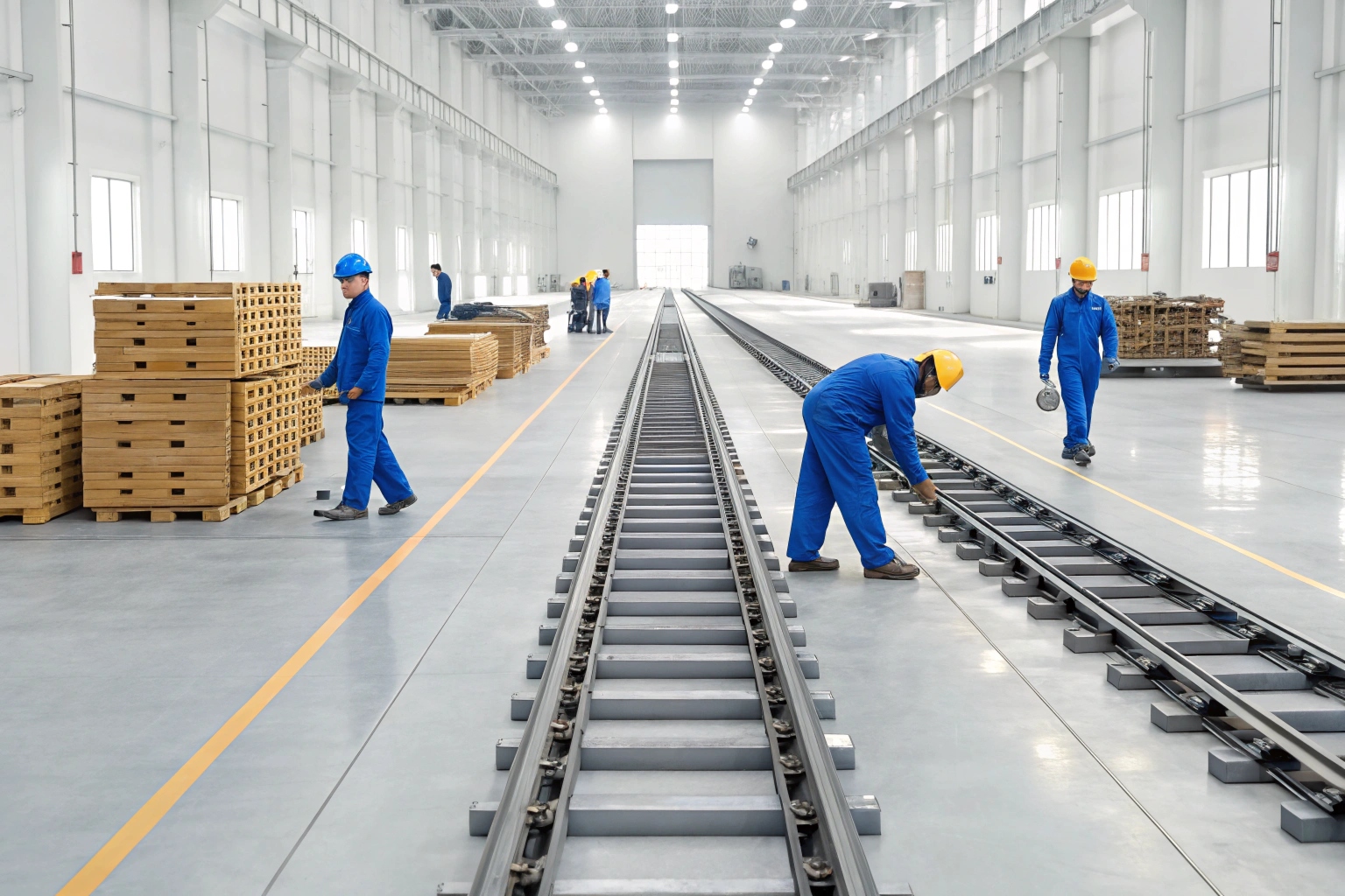 Warehouse staff sorting parts