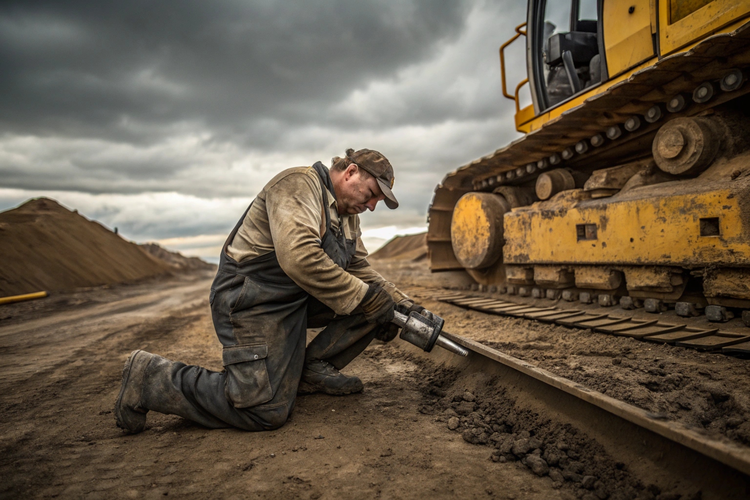 Mechanic working on undercarriage labor