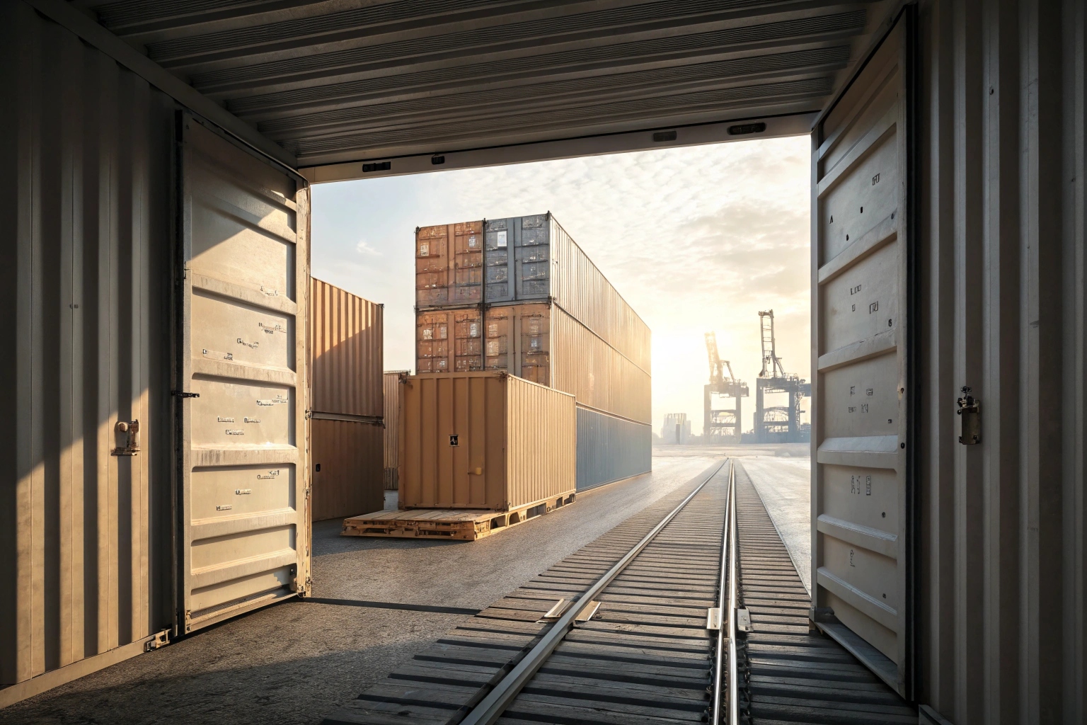 Customized stackable steel pallets in warehouse