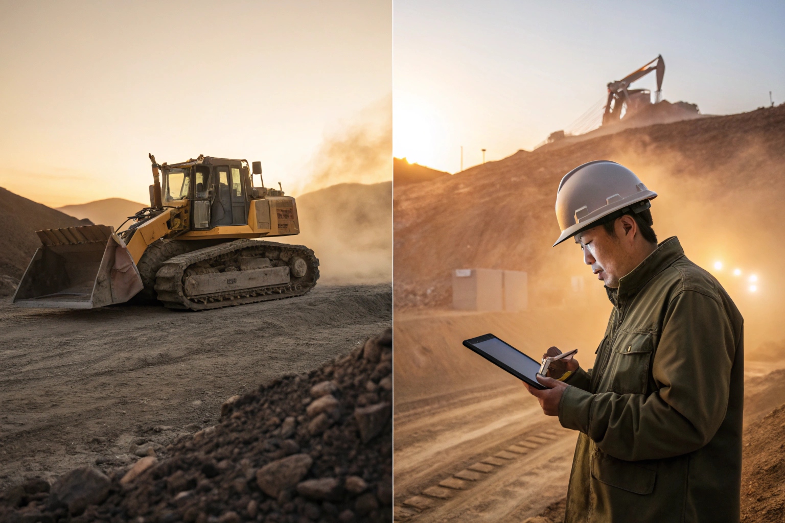 Business meeting reviewing quality control documents